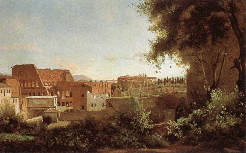 Jean Baptiste Camille  Corot View of the Colosseum from the Farnese Gardens
